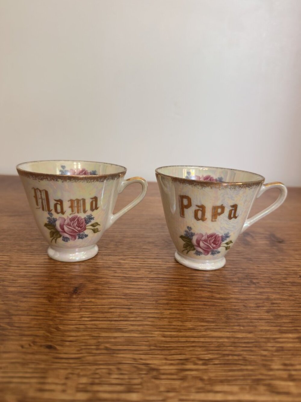 JAPANESE TEA CUPS   SET OF 2 PAPA AND MAMA